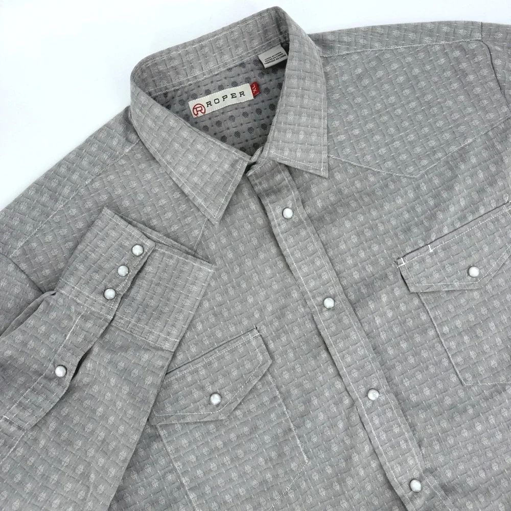 Roper Men's Western Pearl Snap Long Sleeve Shirt XL Cowboy Rodeo - Picture 1 of 9